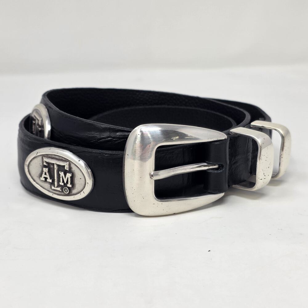 Texas A&M Aggies Mens Size 32 Black Leather Concho Academia Football Statement